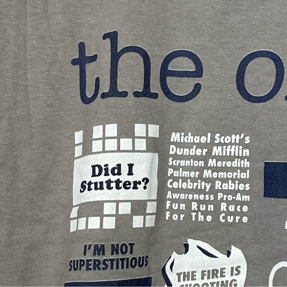 The Office T Shirt Mens Large Gray Schrute Farms Dunder Mifflin Advertisement - Picture 6 of 9